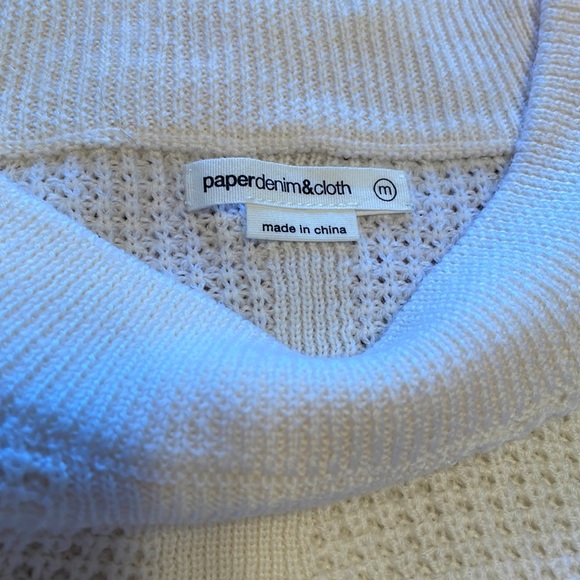 Paper Denim & Cloth ivory cream 100% Merino sweater NWOT Size Medium - Picture 3 of 9